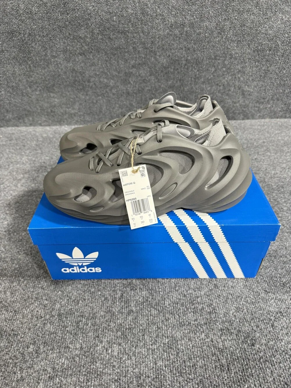 Adidas AdiFOM Q Shoes Mens Size 10 Gray Foam Sneaker Low Top Originals HP6585